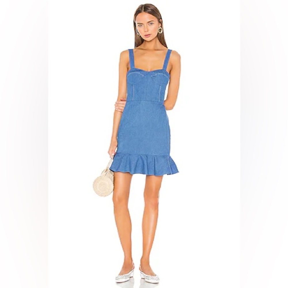 KARINA GRIMALDI REVOLVE Angelica Dress Chambray Denim Blue size 4